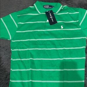 Polo by Ralph Lauren Green and White Striped Polo Shirt vintage